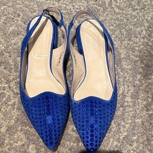 Elegant Blue Rhinestone Women's Flats